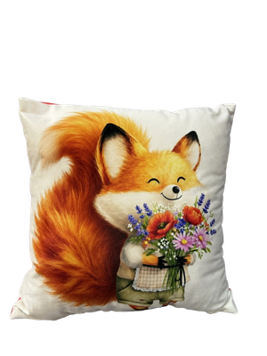 Подушка декоративная MATEX Fluffy. Рыжик букет / 61-625 (белый/желтый/лососевый)