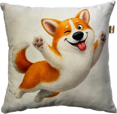 Подушка декоративная MATEX Fluffy. Корги / 62-462 (молочный/лососевый)