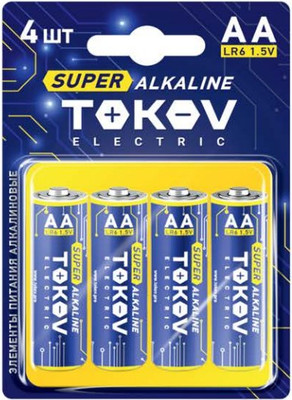 Комплект батареек Tokov Electric AA/LR6 TKE-ALS-LR6/B4 (4шт)