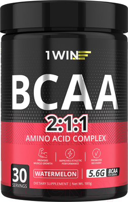 Аминокислоты BCAA 1WIN 2:1:1 (30 порций, 180г, арбуз)