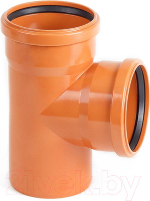 Тройник наружной канализации Хемкор НПВХ DN110x110 87