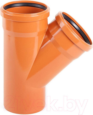 Тройник наружной канализации Хемкор НПВХ DN110x110 45 