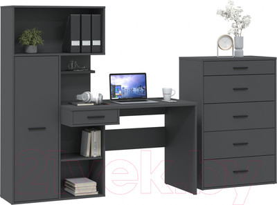 Комплект мебели для кабинета Интерлиния Skill-F (антрацит/антрацит)