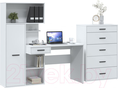 Комплект мебели для кабинета Интерлиния Skill-F (белый платинум/белый платинум)