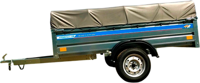 Прицеп для автомобиля Кремень Бизнес 2.5х1.3 (борт 50см, тент 30 см)