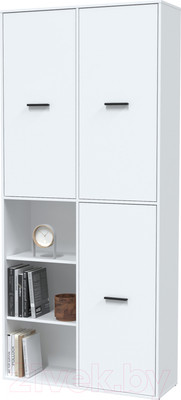 Шкаф Интерлиния Skill-20 (3) (белый платинум/белый платинум)