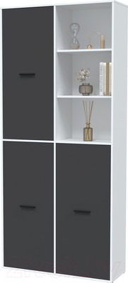 Шкаф Интерлиния Skill-20 (3) (белый платинум/антрацит)