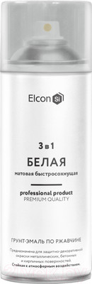 Грунт-эмаль Elcon По ржавчине 3в1 (520мл, матовый белый)