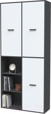 Шкаф Интерлиния Skill-20 (3) (антрацит/белый платинум)