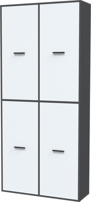 Шкаф Интерлиния Skill-20 (4) (антрацит/белый платинум)