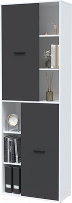 Шкаф Интерлиния Skill-22 (2) (белый платинум/антрацит)