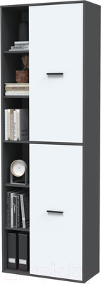 Шкаф Интерлиния Skill-22 (2) (антрацит/белый платинум)
