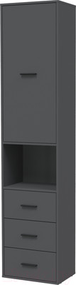 Шкаф-пенал Интерлиния Skill-24 (1) (антрацит/антрацит)