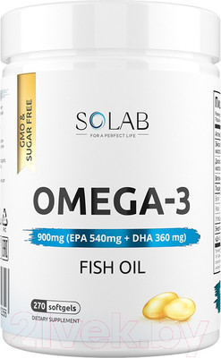 Жирные кислоты SOLAB Omega-3 (900мг, 270 капсул)