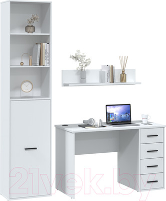 Комплект мебели для кабинета Интерлиния Skill-A (белый платинум/белый платинум)