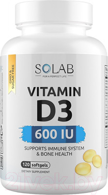 Витамин SOLAB D3 600 ME (120 капсул)
