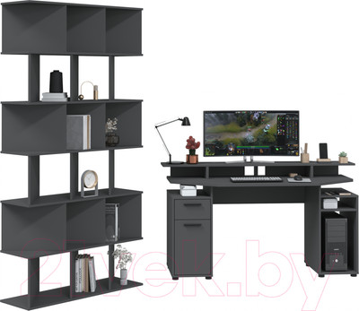 Комплект мебели для кабинета Интерлиния Skill-D (антрацит/антрацит)