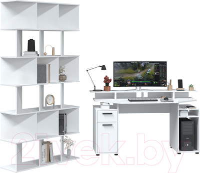 Комплект мебели для кабинета Интерлиния Skill-D (белый платинум/белый платинум)