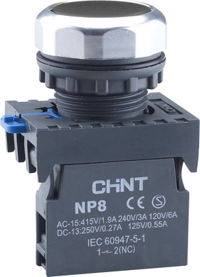 Кнопка для пульта Chint NP8-10BN/2 1НО IP65 (R) / 578647 (черный)