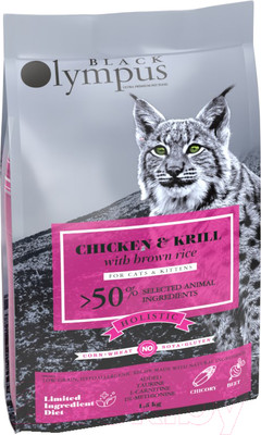 Сухой корм для кошек Black Olympus Для котят курица и криль (8кг)