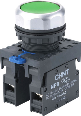 Кнопка для пульта Chint NP8-11BN/3 1НО+1НЗ IP65 (R) / 667113 (зеленый)
