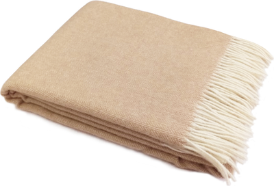 Плед Vladi Laura 07S 140x200 / 12059 (белый/куб/песочный)