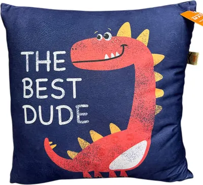 Подушка декоративная MATEX Dino. The Best Dude / 63-582 (синий/красный/желтый)