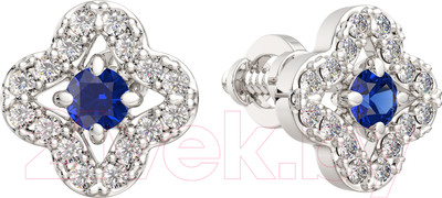 Серьги из белого золота ZORKA 3D1057.14K.W.ZZ (с бриллиантами и сапфирами)