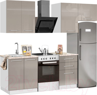 Кухонный гарнитур Кастанье Мила 1.5 (серый камень)