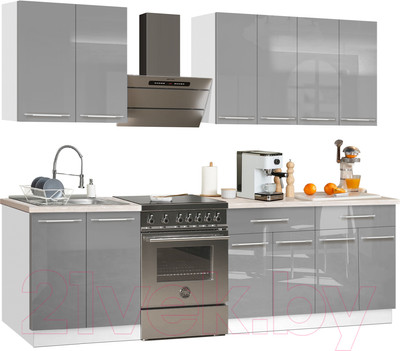 Кухонный гарнитур Кастанье Мила 2.0 (серый пыльный)