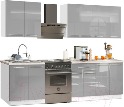 Кухонный гарнитур Кастанье Мила 2.2 (серый пыльный)