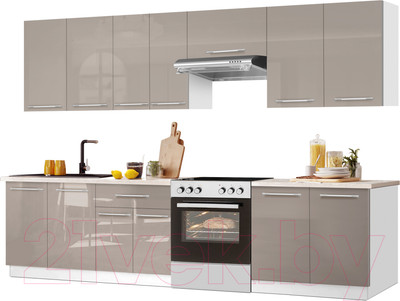 Кухонный гарнитур Кастанье Мила 2.8 (серый камень)