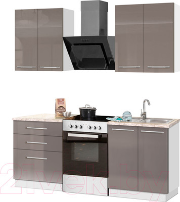 Кухонный гарнитур Кастанье Мила 1.2 (серый камень)