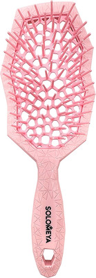 Расческа-массажер Solomeya Для сухих и влажных волос с широкими зубьями / 14-2081 (розовый)