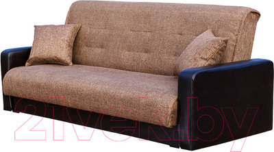 Диван Mebel-Ars Арвен (рогожка коричневый/экокожа коричневый)