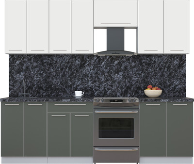 Кухонный гарнитур Interline Мила Пластик 2.5 А (зефирный/шторм/кастилло темный)