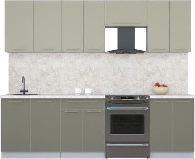 Кухонный гарнитур Interline Мила Пластик 2.6 А (латте/кварцевый/опал светлый)