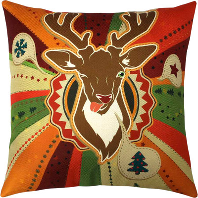 Подушка декоративная MATEX Christmas Line. Олень подмигивает / 37-712 (красный/бежевый)