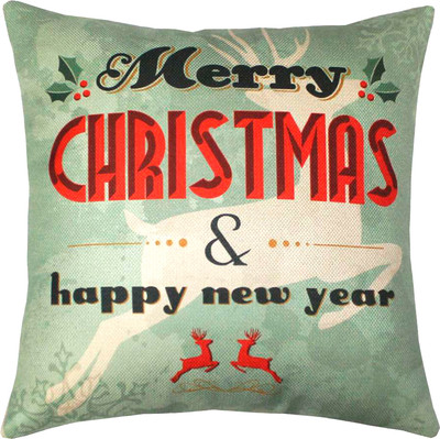 Подушка декоративная MATEX Christmas Line. Merry Christmas & Happy New Year / 37-736 (светло-бирюзовый/молочный)