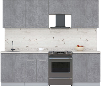 Кухонный гарнитур Interline Мила Пластик 2.5 А (оксид темный/оксид темный/бискайская сосна)