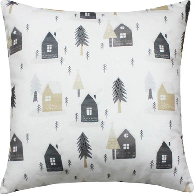 Подушка декоративная MATEX Winter. Домики на белом / 58-274 (серый/белый/светло-коричневый)