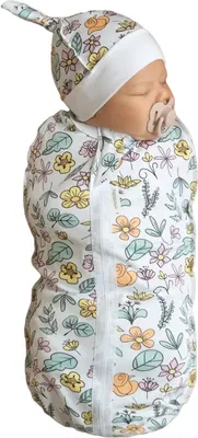 Пеленка-кокон детская Amarobaby Soft Hugs Цветы / AMARO-5701SH2-CV-68 (р.68-74)