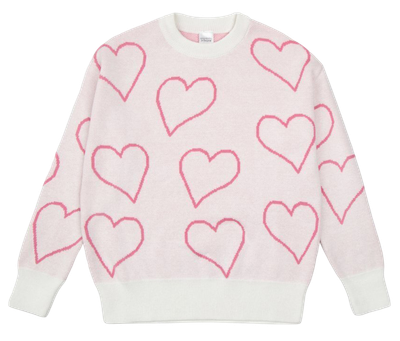 Свитер детский Amarobaby Heart / AB-OD24-H26/33-122 (молочный, р.122)