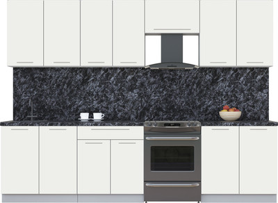 Кухонный гарнитур Interline Мила Пластик 2.9 А (зефирный/зефирный/кастилло темный)