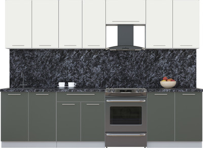 Кухонный гарнитур Interline Мила Пластик 2.9 А (зефирный/шторм/кастилло темный)