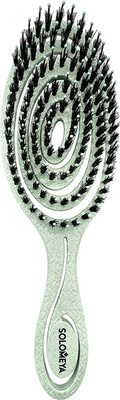Расческа Solomeya Detangling with natural boar bristle Green / 14-2079 (зеленый, c натуральной щетиной)