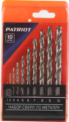 Набор сверл PATRIOT HSS 1.0-10.0мм / 815010542 (10шт)