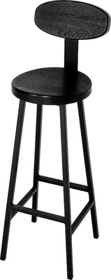 Стул барный Stal-Massiv SMH-S65 со спинкой (дуб черный/черный)