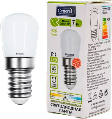 Лампа General Lighting GLDEN-T25-E14-7-P-220-4500 1/10/500 / 661452