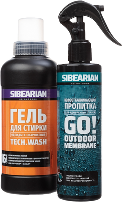 Набор чистящих средств для одежды Sibearian Tech Wash & GO! и пропитки мембранных тканей 1201-SBR